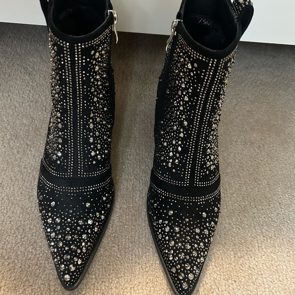 Black rhinestone ankle boots - Picture 4 of 8